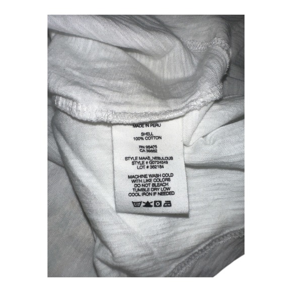 Theory Maas Nebulous White Peruvian Cotton 3/4 Sleeve Tee, Womens Medium - Picture 5 of 7